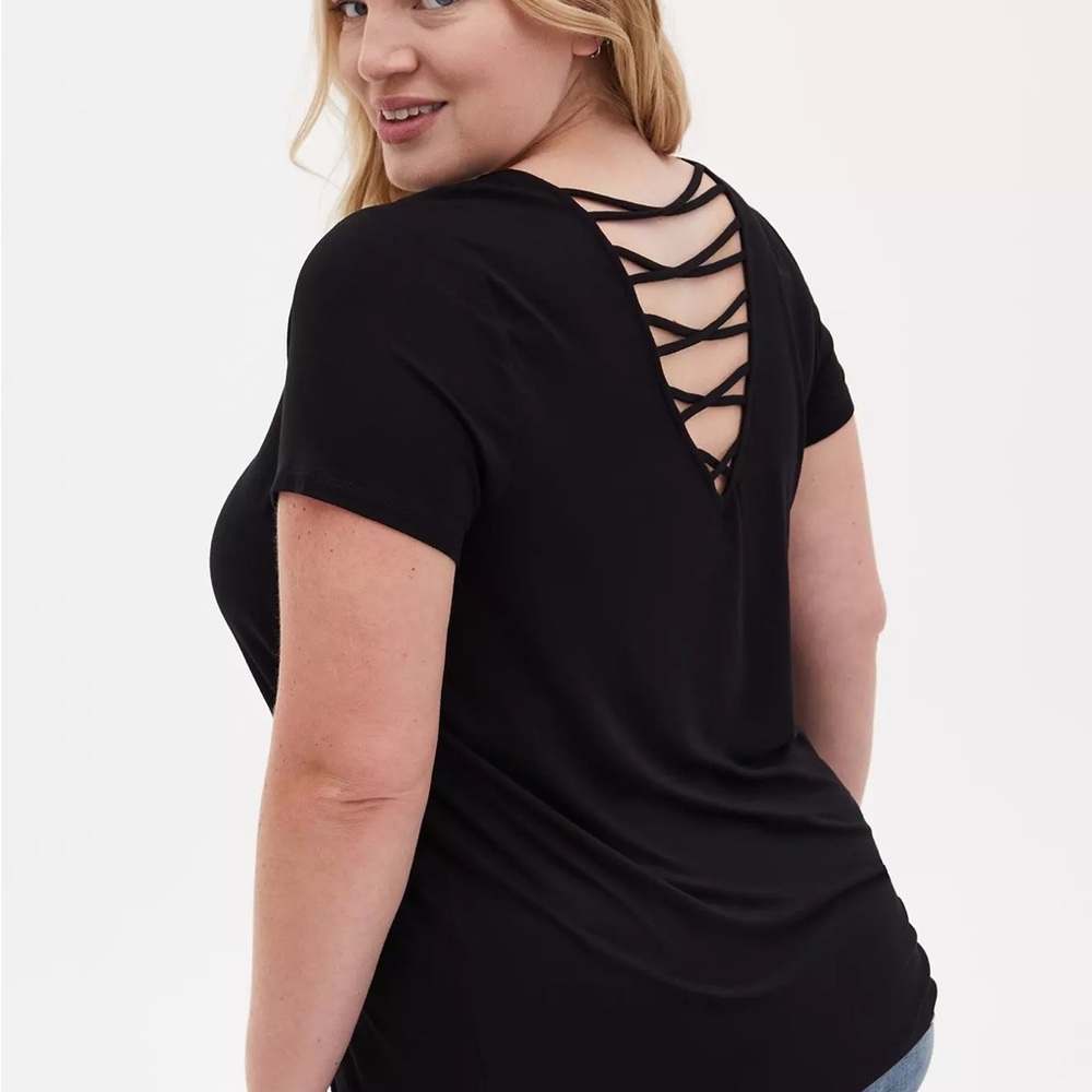 Torrid Super Soft Crew Neck Strappy Back Tee